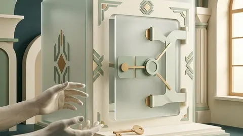 A ceramic padlock blocks a paper withdrawal slip beside stacked tokens